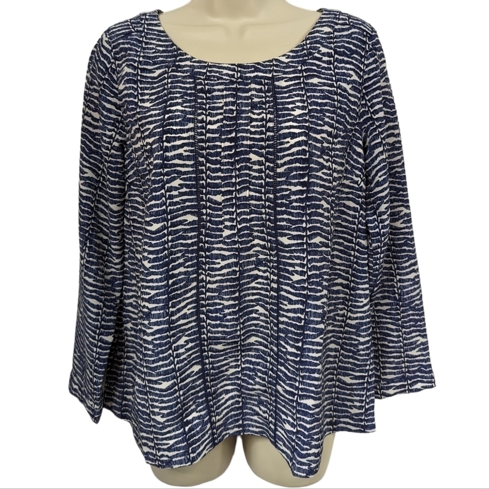 Vineyard Vines Fern Print and Ladder Lace Lined Top Sz 2